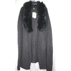 Cejon Miss Scarlet Poncho/Cardigan/Cape /One Size Fits Most Black/Gray